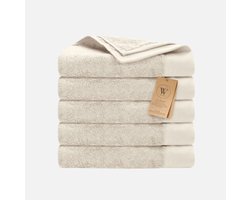 Walra Remade XL Handdoeken 70x140 - set van 5 - Zware kwaliteit 550 g/m2 - Beige