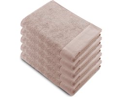 Walra Remade XL Handdoeken 70x140 - set van 5 - Zware kwaliteit 550 g/m2 - Poeder Roze
