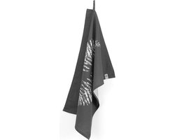 Walra Theedoek Dry with Leaves - 50x70 - 100% Katoen - Off Black