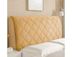 Wambere Bed Headboard Dustproof Stretch Cover - Back Wall Headboard Cover - Brown - 150cm Wide hoofdbord hoes elastische