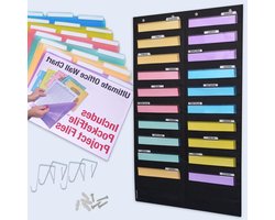 Wand Archiefsysteem - Opberg Systeem - Kantoor Organiseren - 20 Overlappende Vakken - 28"b x 47"h - Wit
