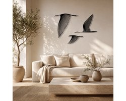 Wand decoratie kraanvogels - Muurdecoratie - Wanddecoratie - Muurdecoratie woonkamer - Vogels - Schilderij - Muurdecoratie slaapkamer - Industrieel - Wanddecoratie hout natuurlijk - Wanddecoratie buiten - Wanddecoratie tuin - Slaapkamer
