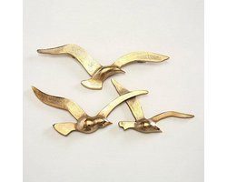 Wand - Decoratie - Vogels - Goud - 35 cm
