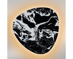 Wand- en plafondlamp | 50 cm | Cameo marmeren lampen | zwart | marmercomposiet en metaal | design verlichting | LED | dimbaar