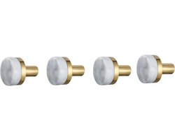 Wand Haken - Kapstok Haak - Ruimte Besparen - Messing Marmer - 10 kg Belasting - Goud