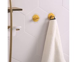 Wand Haken Set - Kapstok Hangers - Opbergen en Ordenen - Eendensnavel Design - 7 x 3.5 cm - Geel