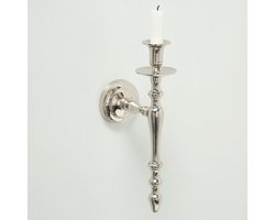 Wand kandelaar - Muur kandelaar - Metaal - Zilver - 32x15cm - Klassiek