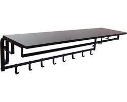 Wand kapstok De Luxe - XL - Garderobe - Hoedenplank met 8 Haken - Industrieel - 110 x 30 x 27 cm