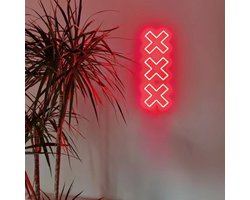 Wand lamp - Amsterdam lamp kruizen - Sint-Andreaskruisen - Ajax sfeer lamp Led - Mokum lamp - Neon Ajax style lamp - gameroom lamp - mancave lamp - Amsterdammertje