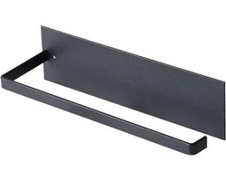 Wand Opplakbare Keukenrolhouder/ Multifunctioneel - Zwart - Metaal - 23.2 x 6.1 cm - Industrieel - Wonen - Keuken