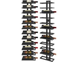 Wand Wijnrek voor 12 Flessen - Metalen Flessenhouder voor Wijn, Champagne en Sterke Dranken - Zwart