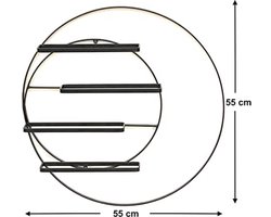 Wand wijnrek voor 4 flessen - Modern zwart metalen design - 55 cm