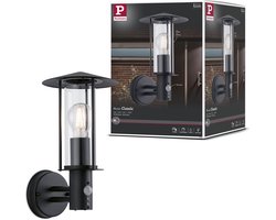 Wandarmaturen voor buiten Classic Schemergestuurde bewegingsmelder (IR) IP44 173 mm max. 15W 230V Donkergrijs Metaal, Glas