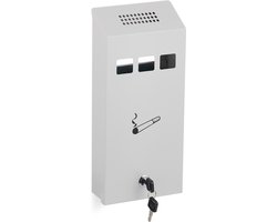 wandasbak buiten - afsluitbaar - metaal - muur - ca. 32,5 x 15 x 6 cm - hangend - wit