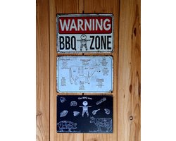 wandbord combi deal 11 - 3 wandborden voor de - barbeque - buitenkeuken - 30x20cm - ideaal cadeau - bbq