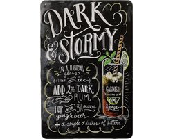 Wandbord - Dark stormy - Metalen wandbord - Mancave - Mancave decoratie - Muur decoratie - Metal sign - Bar decoratie - Tekst bord - Decoratie - Metalen bord - Wandborden - Wand Decoratie - 20 x 30 c