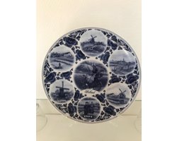 Wandbord Holland Trophee Holland Delfts blauw meisje op fiets