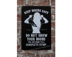 Wandbord - Keep Bikers Safe - Metalen wandbord - Mancave - Mancave decoratie - Metalen borden - Metal sign - Bar decoratie - Tekst bord - Wandborden – Bar - Wand Decoratie - Metalen bord - UV beste
