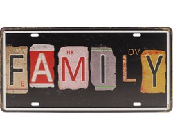 Wandbord – Mancave – Family – Vintage - Retro - Wanddecoratie – Reclame bord – Restaurant – Kroeg - Bar – Cafe - Horeca – Metal Sign – Mannen Cadeau - 15x30cm