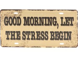 Wandbord – Mancave – Good Morning – Vintage - Retro -  Wanddecoratie – Reclame bord – Restaurant – Kroeg - Bar – Cafe - Horeca – Metal Sign – Goede morgen - 15x30cm