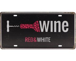 Wandbord – Mancave – Wine - Wijn – Vintage - Retro - Wanddecoratie – Reclame bord – Restaurant – Kroeg - Bar – Cafe - Horeca – Metal Sign – Mannen Cadeau - 15x30cm