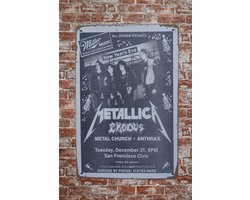 Wandbord - Metallica - Metalen wandbord - Mancave - Mancave decoratie - Retro - Metalen borden - Metal sign - Bar decoratie - Tekst bord - Wandborden – Bar - Wand Decoratie - Metalen bord - UV best