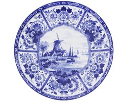 Wandbord - Royal Delft - 28 cm Delfts blauw - Molen