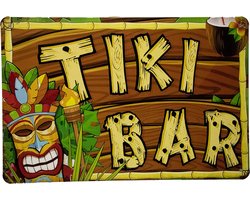 Wandbord - Tiki bar - Metalen wandbord - Mancave - Mancave decoratie - Tiki - Metalen borden - Metal sign - Bar decoratie - Tekst bord - Wandborden – Bar - Wand Decoratie - Metalen bord - UV besten