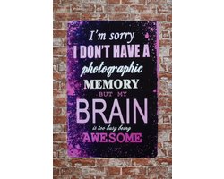 Wandbord – To busy - Vrouwen - Metalen wandbord - Women - Metal sign - Tekst bord - Decoratie - Metalen borden - Retro - Mancave - Wand Decoratie - Metalen bord - UV bestendig - 20 x 30 cm - Cave & Garden