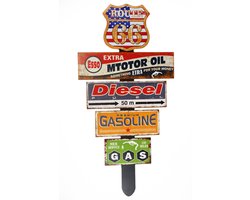 Wandbord - Wandborden - Houten borden - Route 66 licht - Houten bord - Wandbord hout - Houten decoratie - Decoratie - Decoratie woonkamer - Mancave - Mancave decoratie - Tekstbord - Cave & Garden