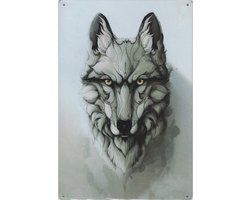 Wandbord Wilde Dieren Art - Wolf