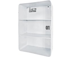 Wandbox – Vintage wit staal – 3 planken – 30x15x45 cm – Compacte wandkast