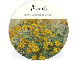 Wandcirkel Oude Meesters - Wanddecoratie Rond - Kunststof - ⌀ 140 - Schilderij - Jerusalem artichoke flowers - Monet