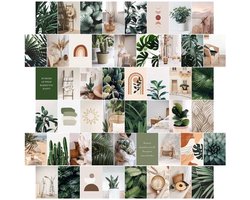 Wandcollageset 50 Stuks - Esthetische Afbeeldingen - Karton 300 g/m² - Inclusief Kleefpads - Retro Ontwerp - Decoratie voor Woonkamer - Wanddecoratie