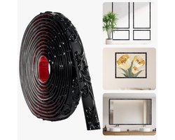 Wanddecoratie - 3 meter - Zelfklevend - Flexibel - DIY zelfklevende afpelbare lijm - Kroonvormige decoratieve lijst - Geschikt voor spiegelranden, tv-achtergrondwanden, wanddecoratie in huis - zwart