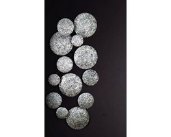 Wanddecoratie - 43x112cm - Metalen Ronde vorm object - Kunstlijst - Wandversiering - Wandborden - Metaal