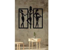 Wanddecoratie - 66x71cm - Metaal Wandbord - Vrouwen - Wandversiering - Muurdecoratie