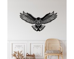 Wanddecoratie | Adelaar- Eagle100 decor | Metal - Wall Art | Muurdecoratie | Woonkamer | Zwart | 46 x 23 cm