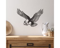 Wanddecoratie Adelaar - Muurdecoratie Vogel Adelaar - Muurdecoratie Hout - Wanddecoratie Hout - Muurdecoratie Woonkamer - Wanddecoratie Woonkamer - Wanddecoratie Industrieel - Wanddecoratie Dieren - Home Decor - Wall Line Art - 42 x 29 cm