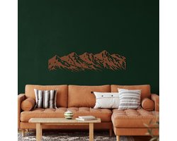 Wanddecoratie |Berg|Mountain | Metal - Wall Art | Muurdecoratie | Woonkamer | Buiten Decor |Bronze| 118x32cm
