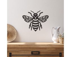 Wanddecoratie Bij - Muurdecoratie Bij - Muurdecoratie Hout - Wanddecoratie Hout - Muurdecoratie Woonkamer - Wanddecoratie Woonkamer - Wanddecoratie Industrieel - Wanddecoratie Dieren - Home Decor - Wall Line Art - 36.5 x 29 cm