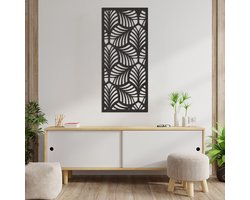Wanddecoratie Bladeren Paneel - Muurdecoratie Bladeren - Muurdecoratie Hout - Wanddecoratie Hout - Muurdecoratie Woonkamer - Wanddecoratie Woonkamer - Wanddecoratie Industrieel - Wanddecoratie Natuur - Home Decor - Wall Line Art - 89 x 39 cm
