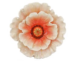 Wanddecoratie bloem peach