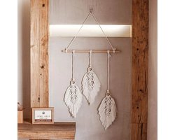 Wanddecoratie Boho - Geweven Wanddecoratie - Wandtapijt Blad Boheems Wandtapijt - Geweven, Handgemaakte Woondecoratie