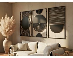 Wanddecoratie Boho Stijl, Houten Wandbeeld, 3D Wanddecoratie voor Thuis, Moderne Beelden voor Huis Kantoor Slaapkamer, Woonkamer - 120x63 cm