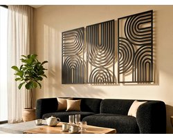 Wanddecoratie Boho Stijl, Houten Wandbeeld, 3D Wanddecoratie voor Thuis, Moderne Beelden voor Huis Kantoor Slaapkamer, Woonkamer - 141x84cm