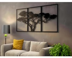 Wanddecoratie Boom, Houten Wandbeeld, 3D Wanddecoratie voor Thuis, Moderne Beelden voor Huis Kantoor Slaapkamer, Woonkamer en Keuken - 180x100 cm