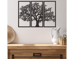 Wanddecoratie Boom Uit 3 Delen - Wanddecoratie Drieluik Boom - Muurdecoratie Boom - Muurdecoratie Drieluik Boom - Muurdecoratie Woonkamer - Wanddecoratie Woonkamer - Wanddecoratie Industrieel - Wanddecoratie hout - Home Decor - 72 x 49 cm