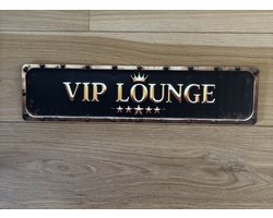 Wanddecoratie Bord met tekst VIP LOUNGE (10 x 40 cm MDF ) 2D plat model