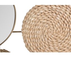 Wanddecoratie DKD Home Decor Spiegel Natuurlijk Metaal Bruin Koper Vezel (72 x 3,5 x 74 cm)